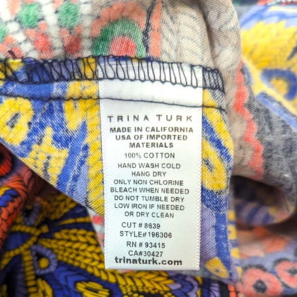 Trina Turk Welton Butterfly Off The Shoulder Dress Womens XS Black Shift Resort - Picture 10 of 12